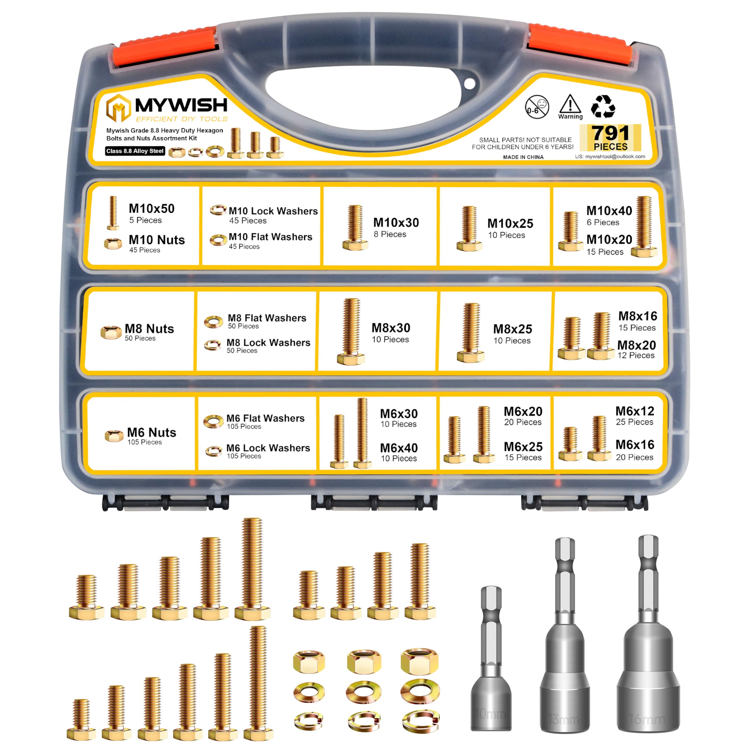 8.8 Grade Zinc Plated Bolts (Yellow)